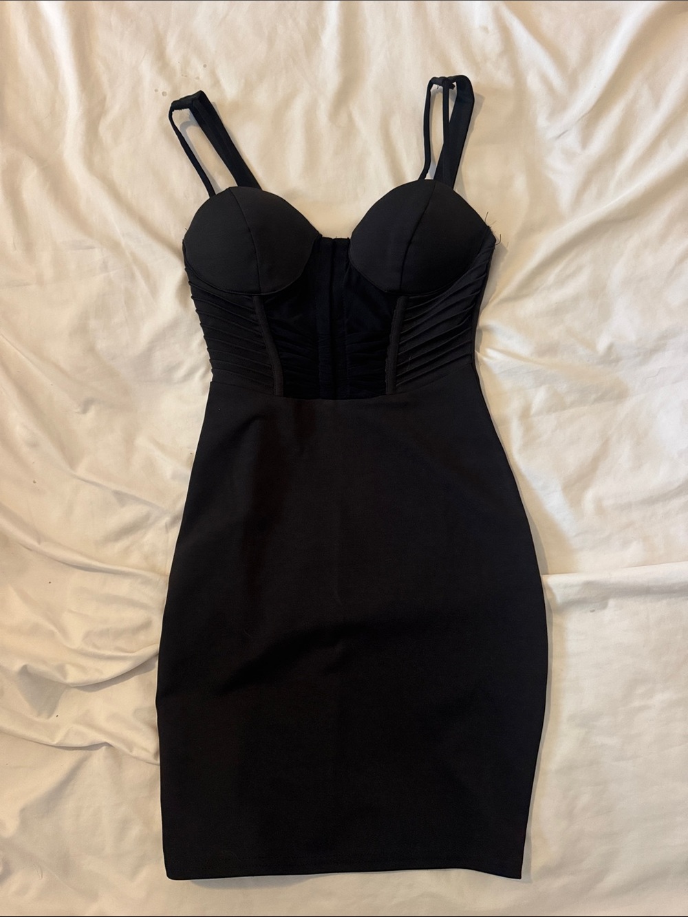 Fashion Nova Black Bustier Bodycon Mini Dress